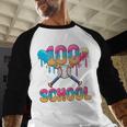 100 Days Of School Baseball Boys Ice Cream Drip 100th Day Baseball Raglan Shirt