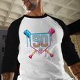 Baseball 50 Year Old Ice Cream Drip 50th Birthday Number 50 Baseball Raglan Shirt