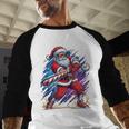 Christmas Baseball Santa Game Day Xmas Boys Kids Men Baseball Raglan Shirt