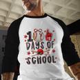 Happy 100 Days Of School Baseball Girls Coquette Bow Teacher Baseball Raglan Shirt