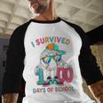HUGvyn I Survived 100 Days Of School Baseball 6 7 Ice Cream Baseball Raglan Shirt