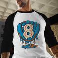 Ice Cream Baseball Glove 8th Birthday Edition Baseball Raglan Shirt