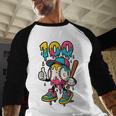 Ice Cream Drip Baseball Party 100 Days Of School Teacher Baseball Raglan Shirt