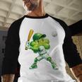 Shamrock Playing Baseball St Patricks Day Men Boys Kid Baseball Raglan Shirt
