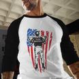 US Flag Baseball Player Batter Sport Lover Team Coach Family Baseball Raglan Shirt