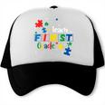 Back To School Autism Puzzle Pieces Autistic First Grade ASD Trucker Cap
