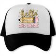 Back To School Hello Second 2nd Grade Leopard Pencil Girl Trucker Cap Back To School Hello Second 2nd Grade Leopard Pencil Girl Trucker Cap