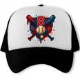 Baseball 8 Year Old Splash Drip 8th Birthday Boy Number 8 Trucker Cap