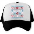 Baseball Catcher Ugly Christmas Sweater Pattern Sports Xmas Trucker Cap