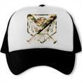 Baseball Drip Ice Cream Camo Home Plate Bats Sports Game Day Trucker Cap