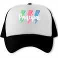 Checkered Principal Lightning Bolt Back To School Trucker Cap Checkered Principal Lightning Bolt Back To School Trucker Cap