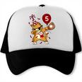 Dabbing Cool Cat Baseball 5th Birthday Trucker Cap Dabbing Cool Cat Baseball 5th Birthday Trucker Cap