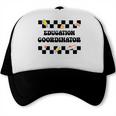Education Coordinator Groovy Back To School Checkered Trucker Cap Education Coordinator Groovy Back To School Checkered Trucker Cap