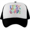 First Grade Back To School Happy First Day Of School Trucker Cap First Grade Back To School Happy First Day Of School Trucker Cap