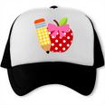 Girls Back To School Apple Toddler First Day Of Preschool Trucker Cap Girls Back To School Apple Toddler First Day Of Preschool Trucker Cap
