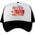 Hello Third Grade Back To School Pencil Tie Dye 3rd Grade Performance Trucker Cap Hello Third Grade Back To School Pencil Tie Dye 3rd Grade Performance Trucker Cap