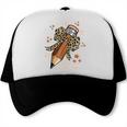 Melanin Pencil Leopard Bow Para Back To School Trucker Cap Melanin Pencil Leopard Bow Para Back To School Trucker Cap