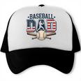 Patriotic Baseball Dad USA Flag American 4th Of July Trucker Cap
