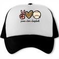 Peace Love Baseball Mom Leopard Print Cheetah Pattern Trucker Cap Peace Love Baseball Mom Leopard Print Cheetah Pattern Trucker Cap