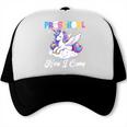 Preschool Here I Come Unicorn Back To School Girl Student Trucker Cap Preschool Here I Come Unicorn Back To School Girl Student Trucker Cap