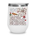 100 Days Of School Baseball 100th Day Of School Coquette Bow Wine Tumbler