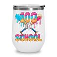 100 Days Of School Baseball Boys Kids 100th Day Of School Wine Tumbler 100 Days Of School Baseball Boys Kids 100th Day Of School Wine Tumbler
