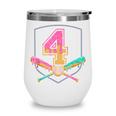 4th Birthday Baseball Bat Ice-Cream Drip 4yrs Old Boys Girls Wine Tumbler 4th Birthday Baseball Bat Ice-Cream Drip 4yrs Old Boys Girls Wine Tumbler