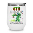 4th Grade Level Unlocked Back To School Pixel Game Wine Tumbler