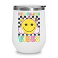 5th Grade Vibes Girls Smile Face Back To School Fifth Grade Wine Tumbler