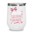 Back To School Cute Pink Coquette Girls Hello Second Grade Wine Tumbler