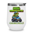 Back To School Kindergarten Retro Monster Truck Dinosaur Boy Wine Tumbler