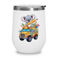 Back To School Koala School Bus 100 Days Of School Wine Tumbler Back To School Koala School Bus 100 Days Of School Wine Tumbler