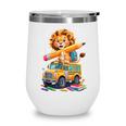 Back To School Lion School Bus 100 Days Of School Wine Tumbler