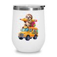 Back To School Sloth School Bus 100 Days Of School Wine Tumbler