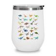 Back To School Types Of Dinosaurs Alphabet Identification Wine Tumbler
