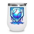 Baseball Drip Ice Cream Blue Glow Melt Ball Graphic Wine Tumbler