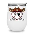 Baseball Heart Pirate Hat Crossed Swords Men Boys Kids Youth Wine Tumbler