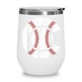 Baseball Sport Player Graphic Monogram Initial Letter C Wine Tumbler