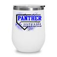 Blue Panther Baseball Home Plate Game Day Mascot Panther Wine Tumbler