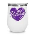 Bulldogs Heart Back To School Spirit P Wine Tumbler