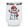 Christmas Baseball Snowman Xmas Pajamas Women Men Boys Wine Tumbler