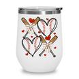 Coquette Bow XOXO Baseball Lover Heart Valentine Game Day Wine Tumbler