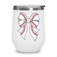 Cute Baseball Coquette Bow For Women Girls Baseball Mama Mom Wine Tumbler Cute Baseball Coquette Bow For Women Girls Baseball Mama Mom Wine Tumbler