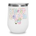 Cute Preppy Back To School Floral Kindergarten For Girls Wine Tumbler Cute Preppy Back To School Floral Kindergarten For Girls Wine Tumbler