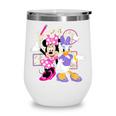 Disney Minnie & Daisy Back To School Best Friends BFFs Wine Tumbler