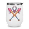 Dripping Pink Baseball Crossed Bats Summer Wine Tumbler