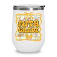 Fifth Grade Back To School Kids Girls Bow 5th Grade Groovy Wine Tumbler