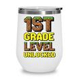 First Day Of 1st Grade Level Unlocked Back To School For Boy Wine Tumbler