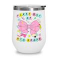 First Day Of 5th Grade Girls Coquette Back To School Kids Wine Tumbler
