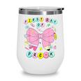 First Day Of Pre-K Girls Coquette Bow Back To School Kids Wine Tumbler First Day Of Pre-K Girls Coquette Bow Back To School Kids Wine Tumbler
